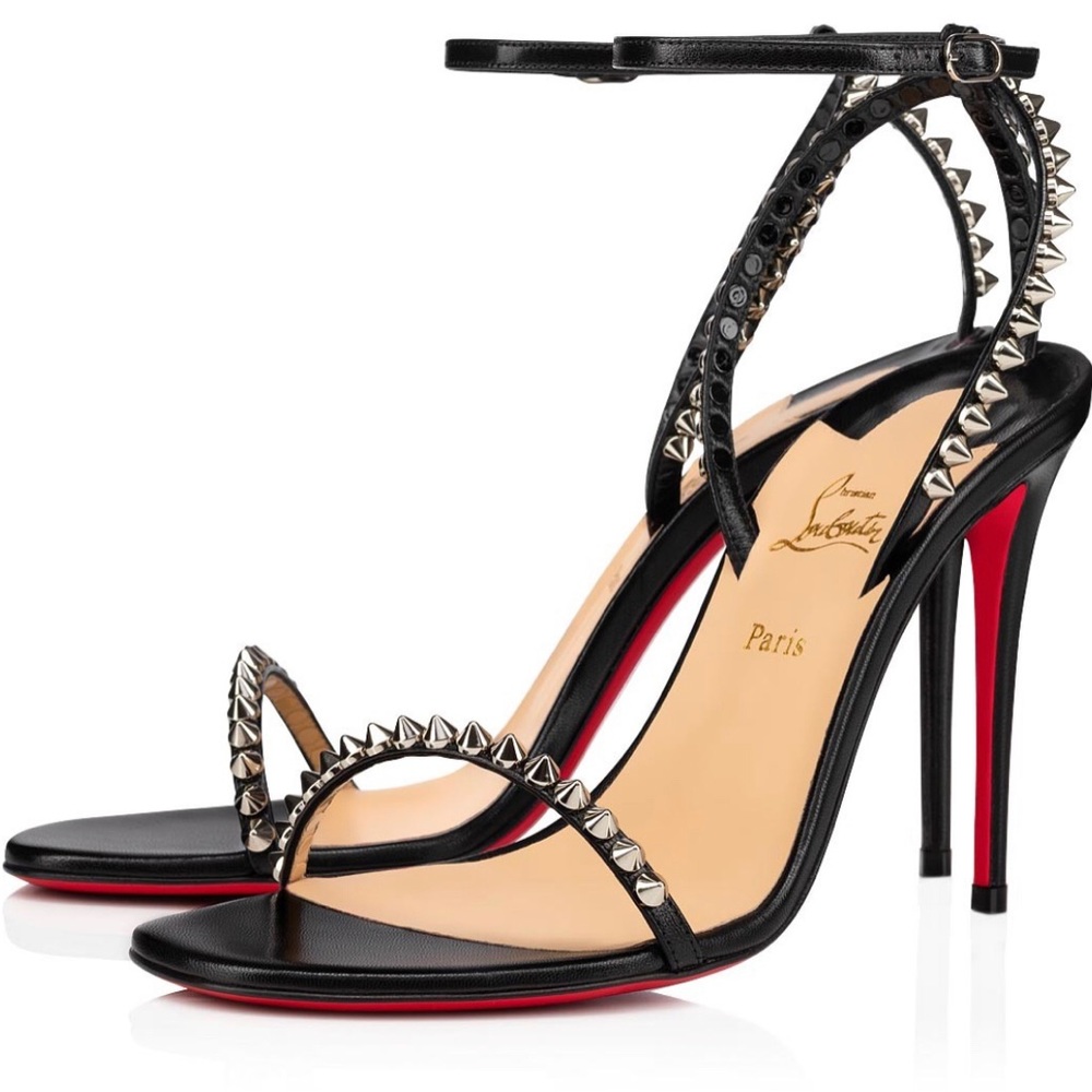 Christian Louboutin SO ME 100 Black/Silver Heels Size 37.5